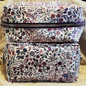 2x~Liberty London~Small Wash/Makeup Zipper Bag in Shepherdley Song Print~New~